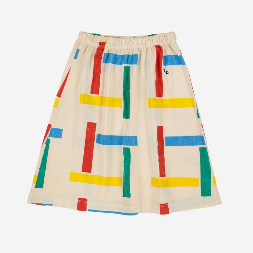 Multicolor Beacons midi skirt