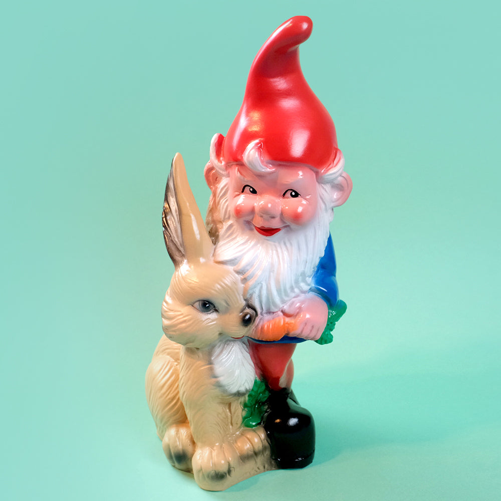 Garden gnome with rabbit