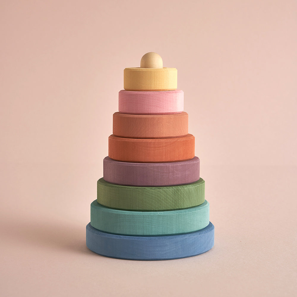 Pastel earth stacking tower