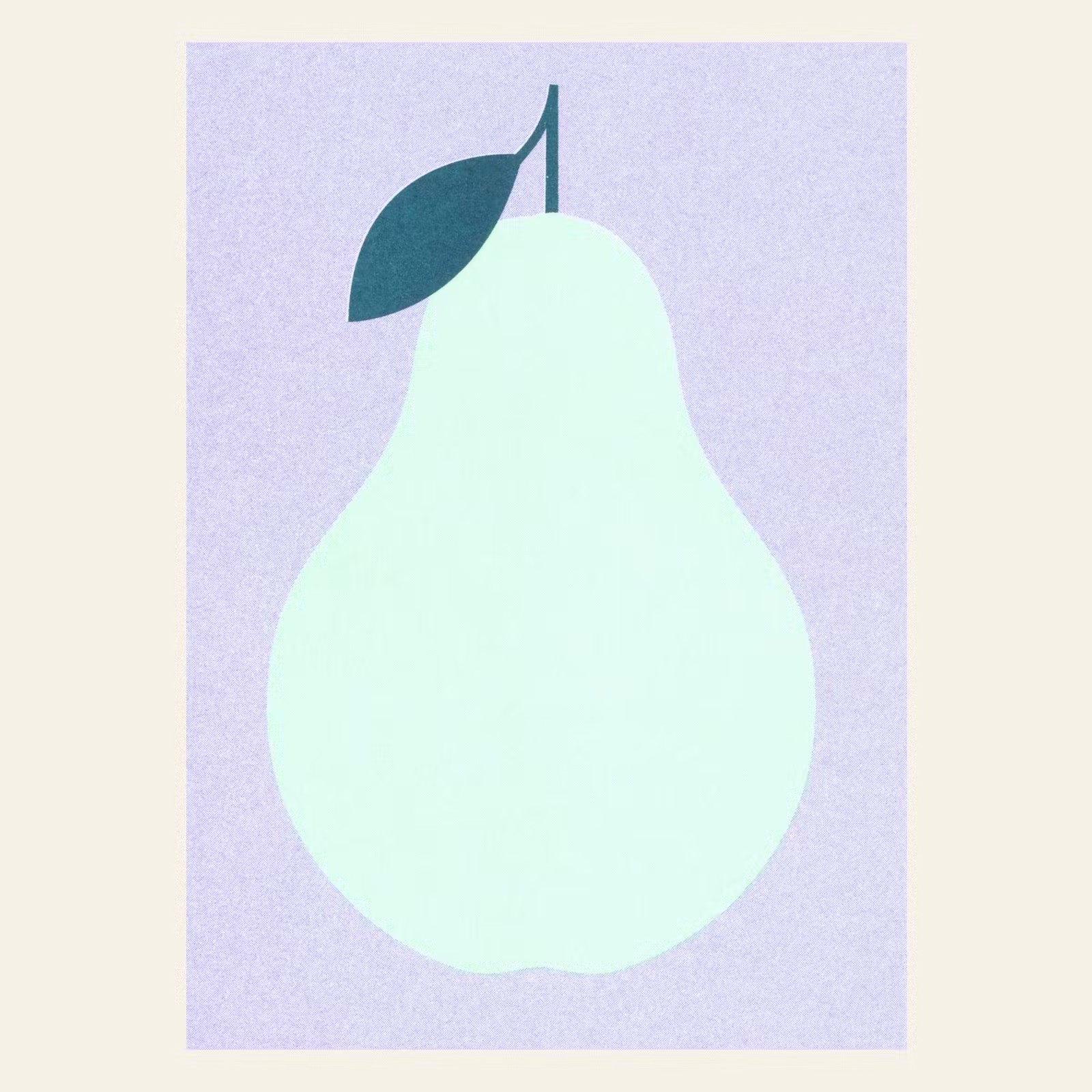 Pear Postcard with Riso Print