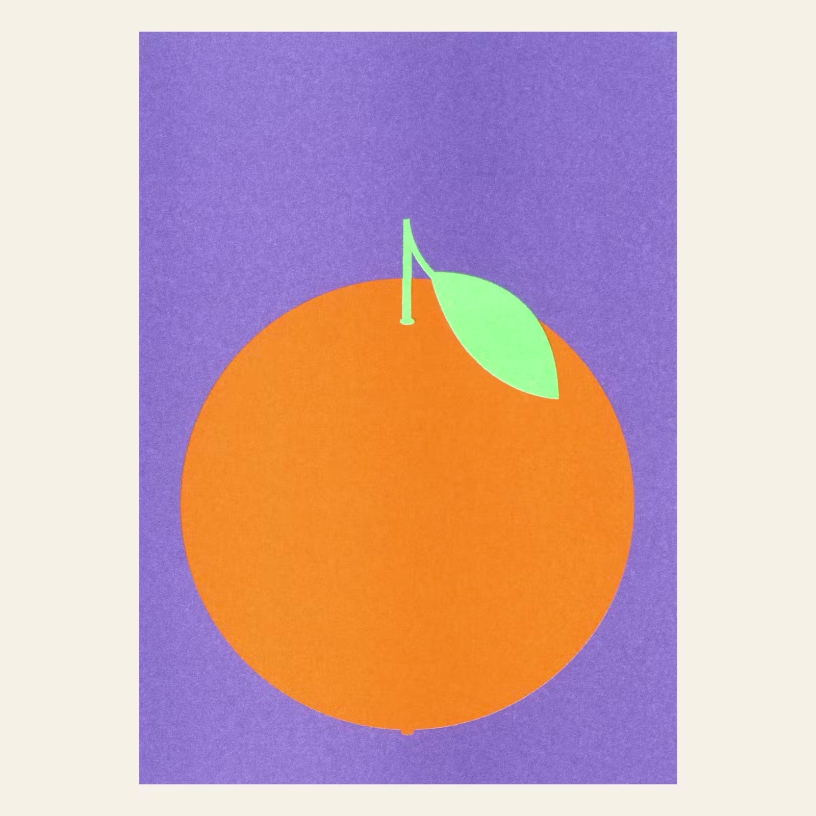 Orange Postcard with Riso Print