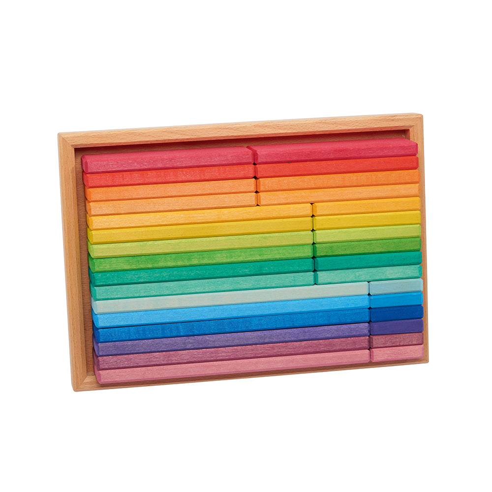 Rainbow wooden flat block