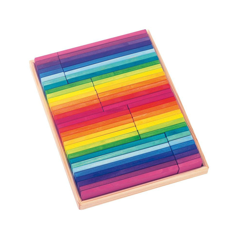 Rainbow wooden flat block