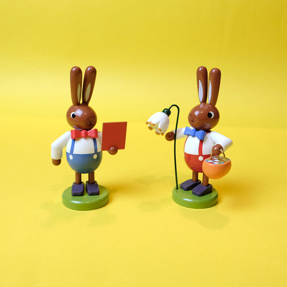 Wooden Bunny musicians (Set of 2)