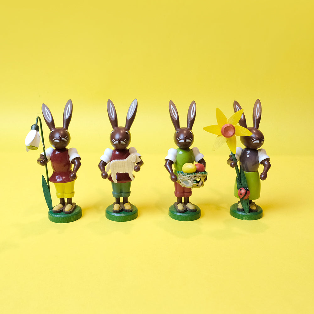 Wooden Bunny musicians (Set of 2)