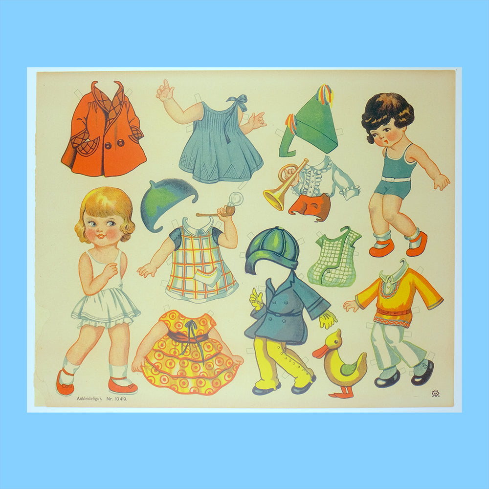 Vintage paper doll poster - Summer Made