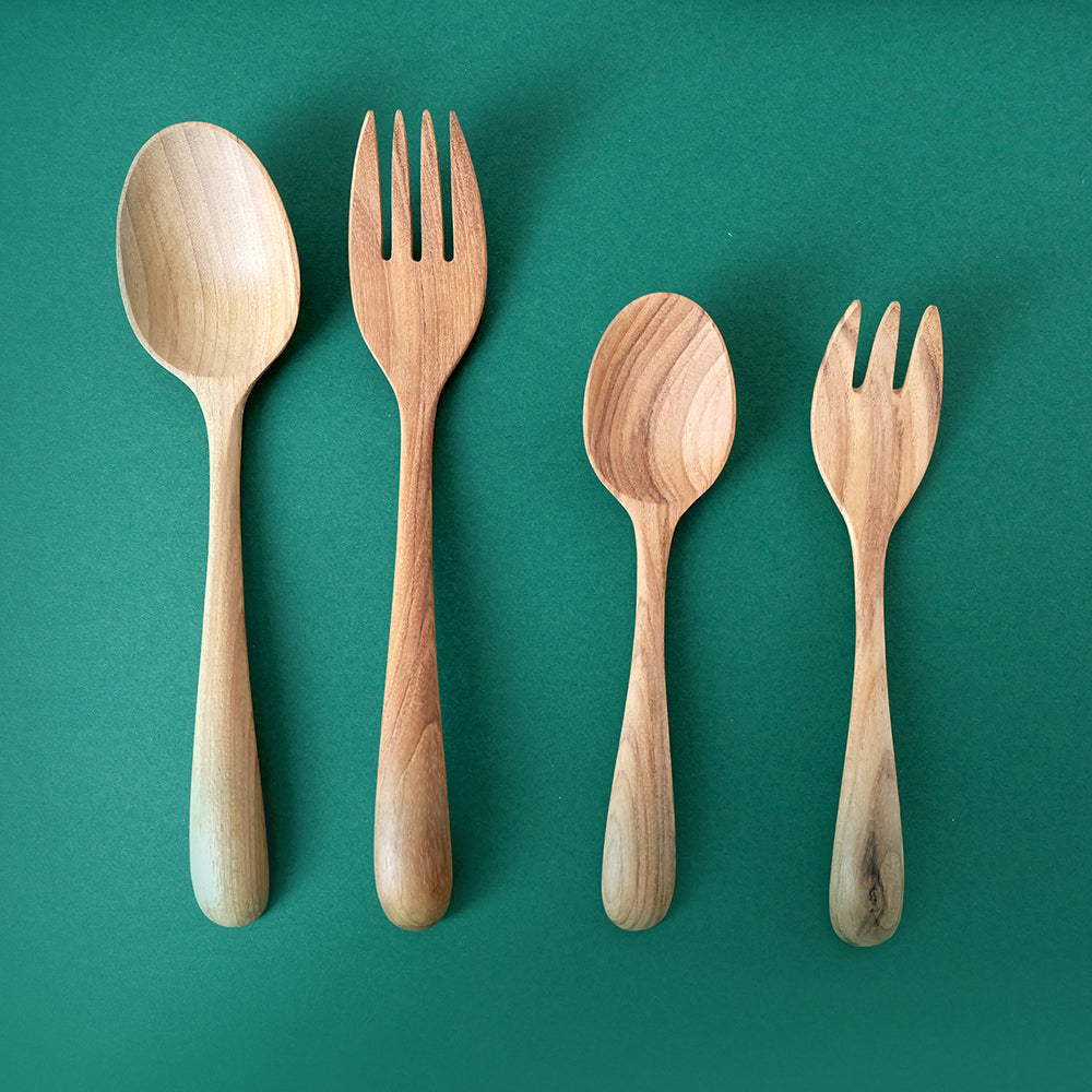 Teak spoon-fork set - Summer Made