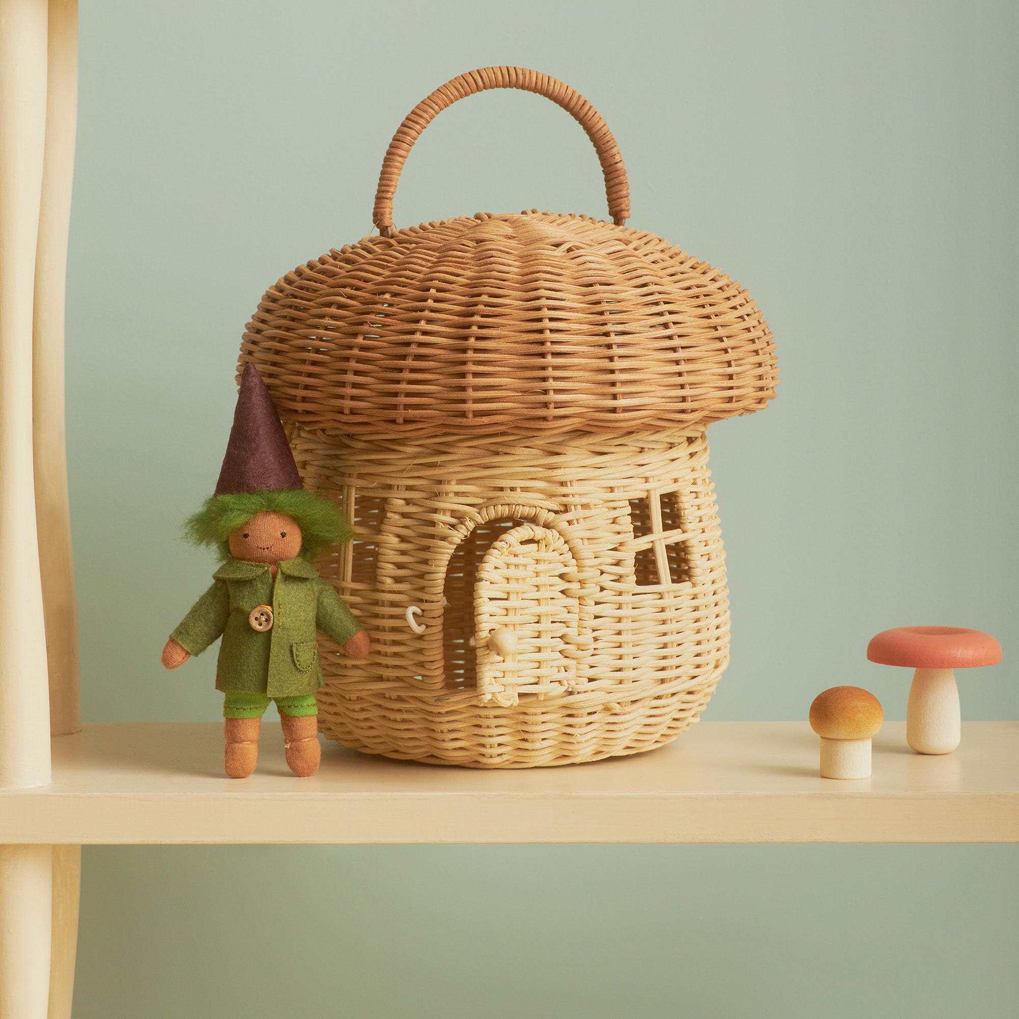 Rattan Mushroom Natural Basket