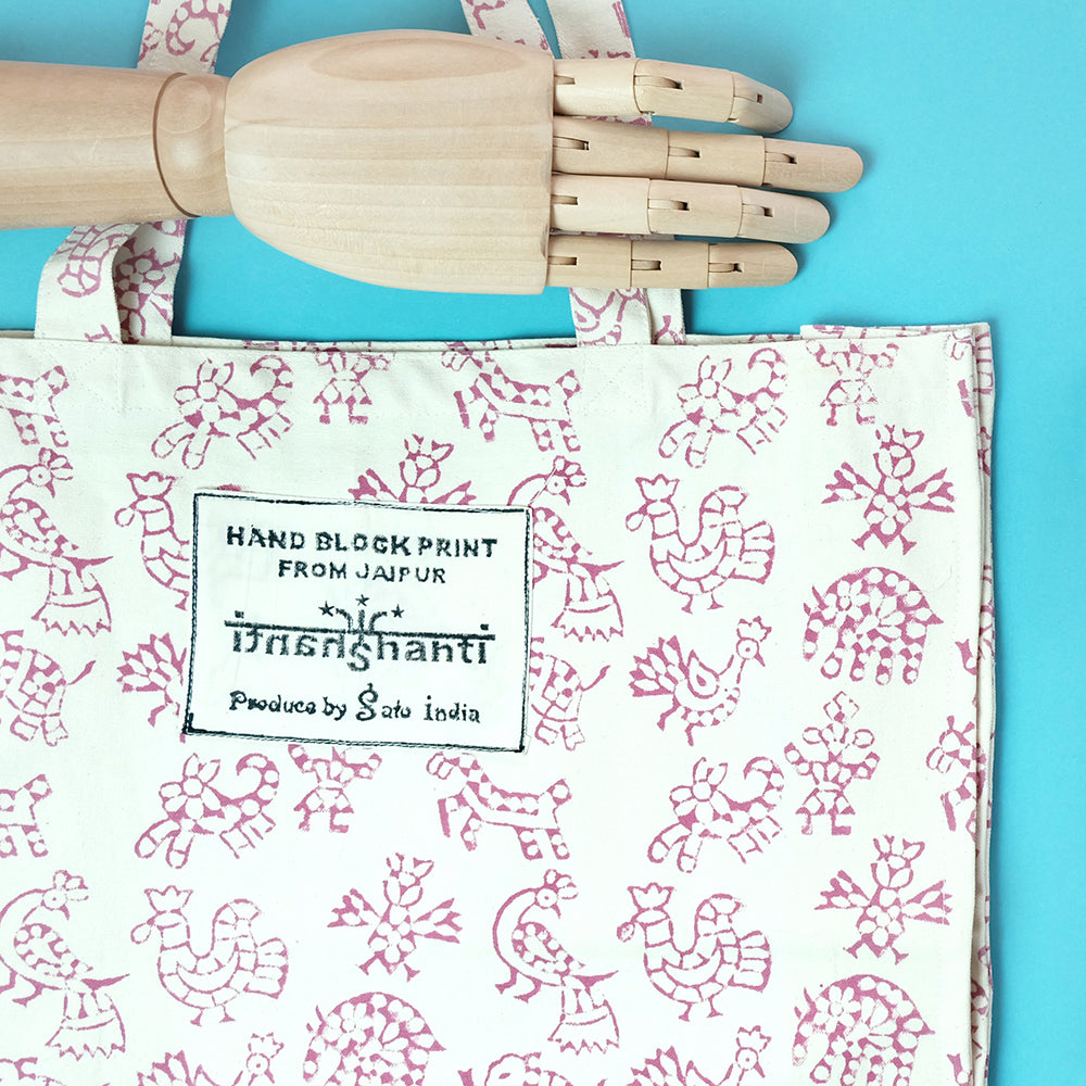 Indian woodblock printed tote bag - Summer Made