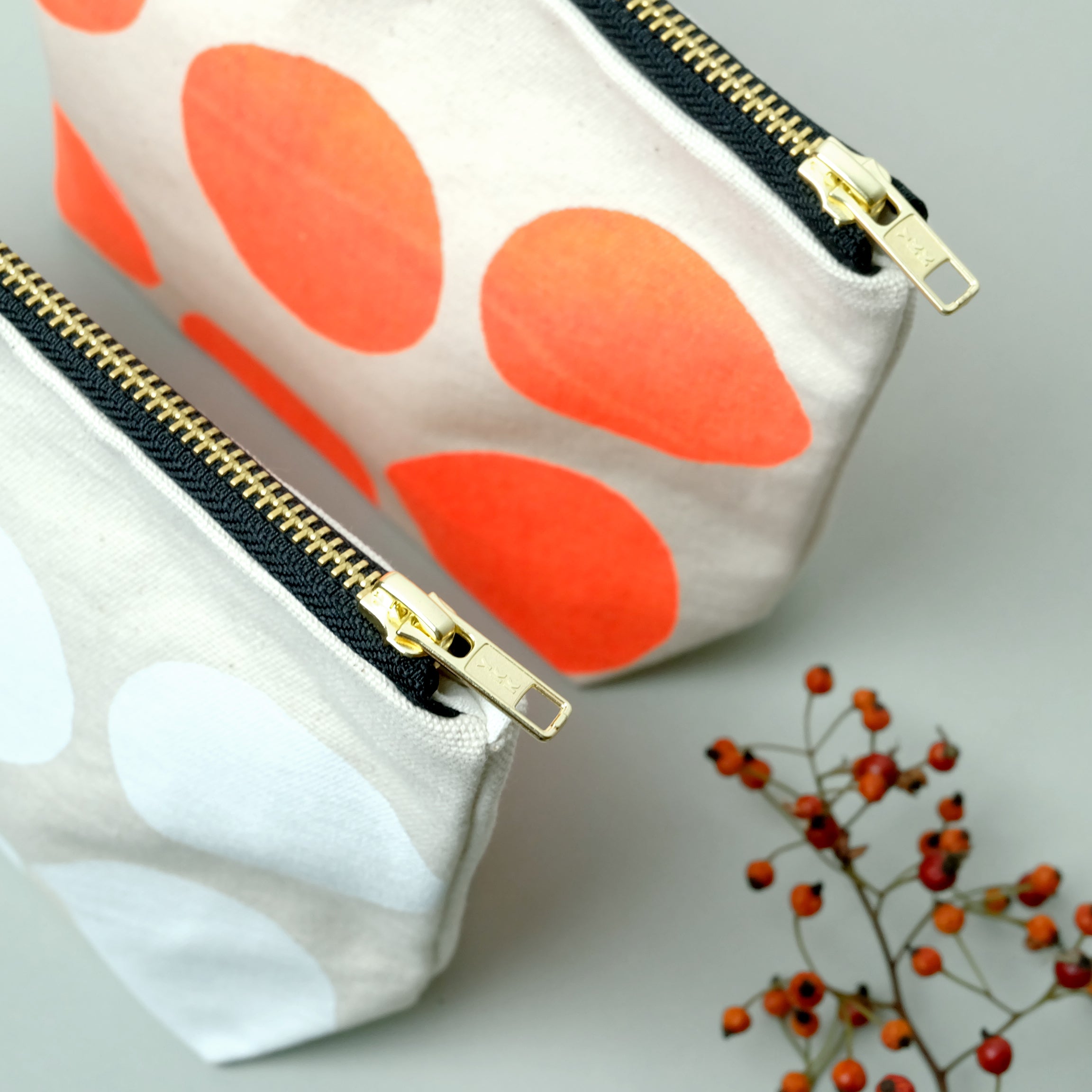 Big polka dot canvas pouch - Summer Made