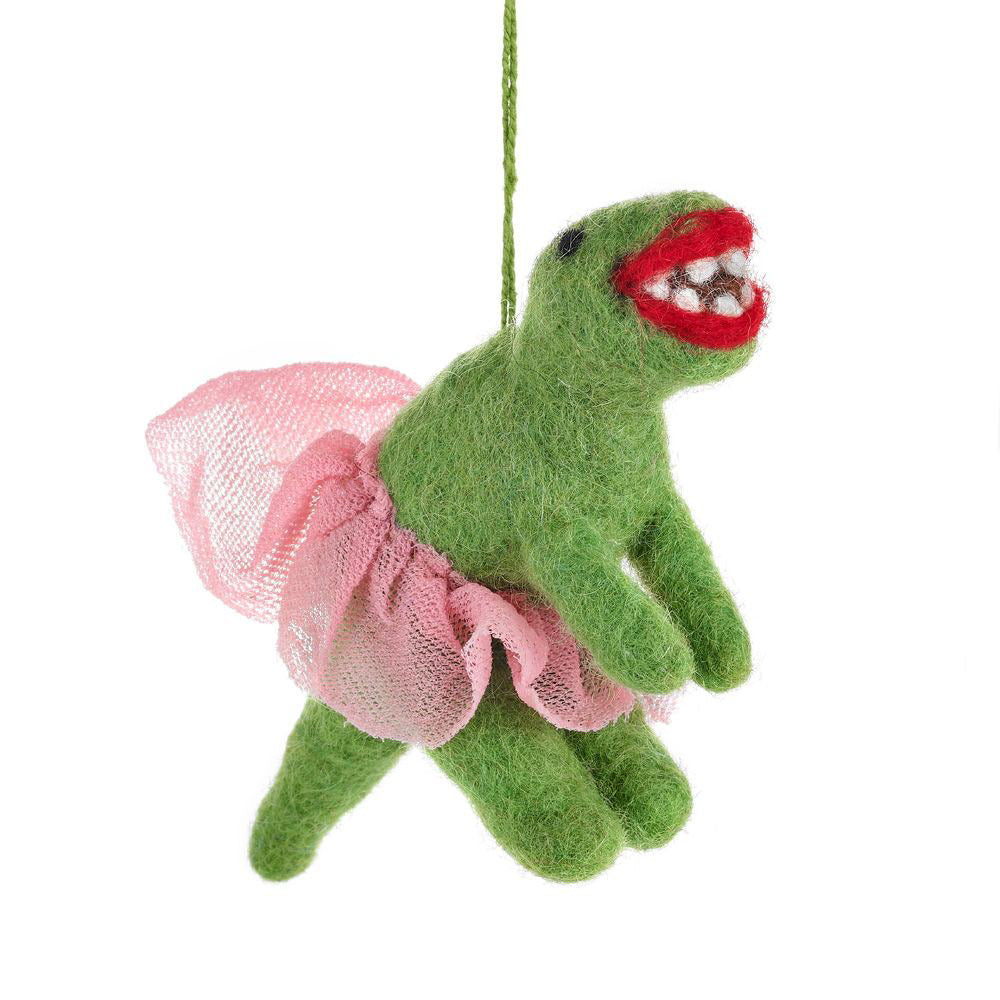 Handmade Ballerina Dinosaur Hanging Felt