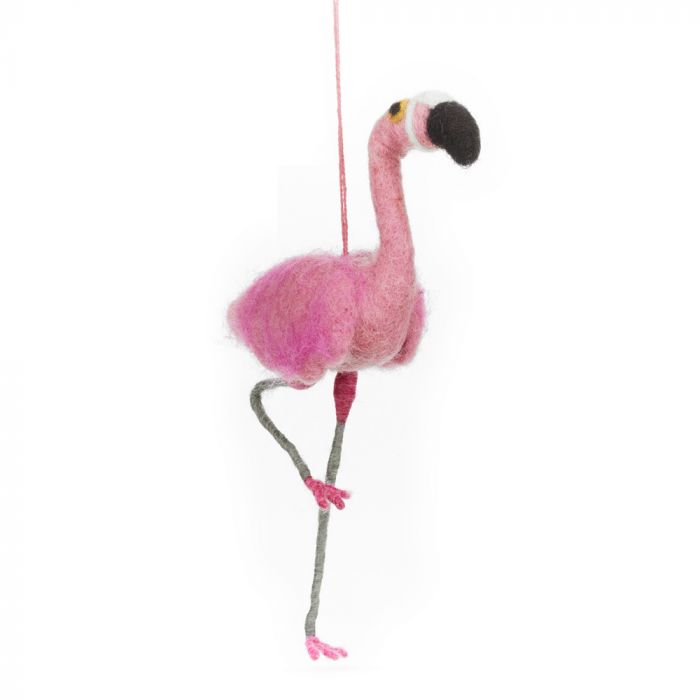 Handmade Frankie Flamingo Hanging Felt