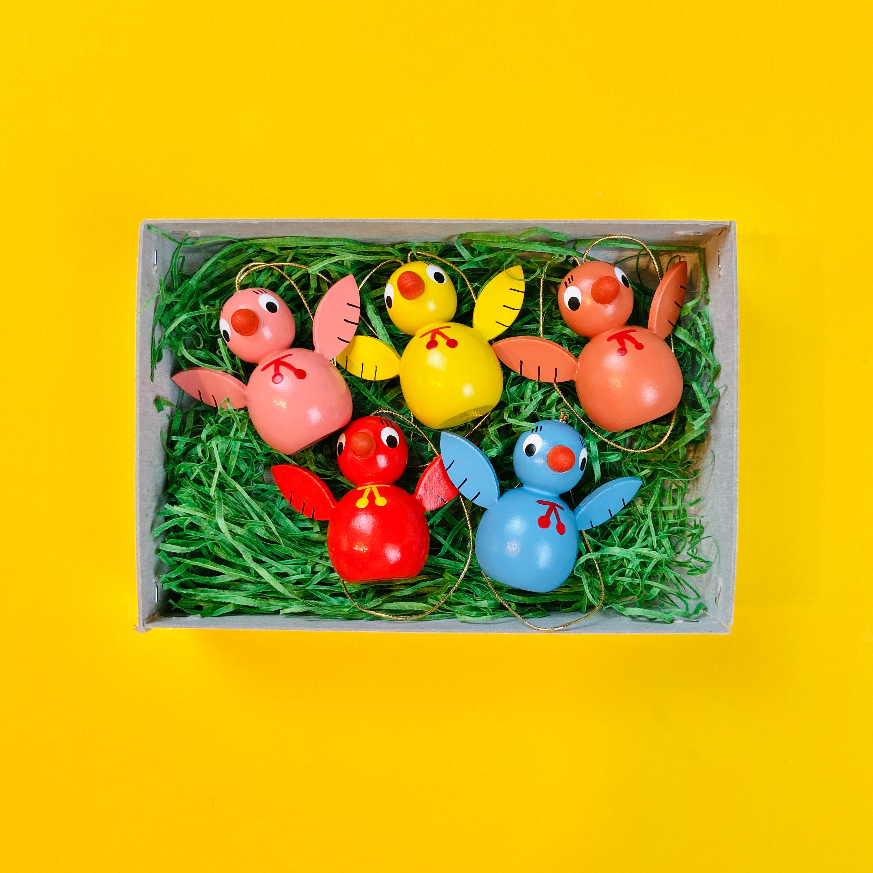 Ornament colorful chick (set of 6 chicks)