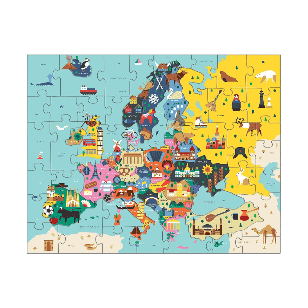 Europa-Geographie-Karten-Puzzle
